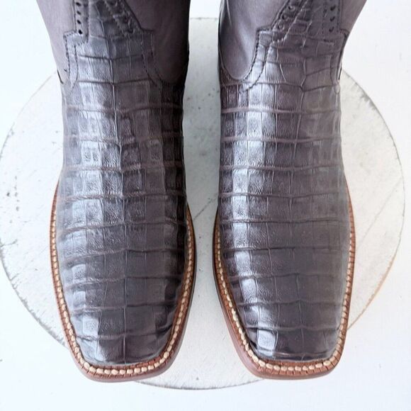 NEW Rod Patrick Cowboy Boots Womens 10 A Brown Caiman Western Blunt Toe $1450 - Picture 7 of 12